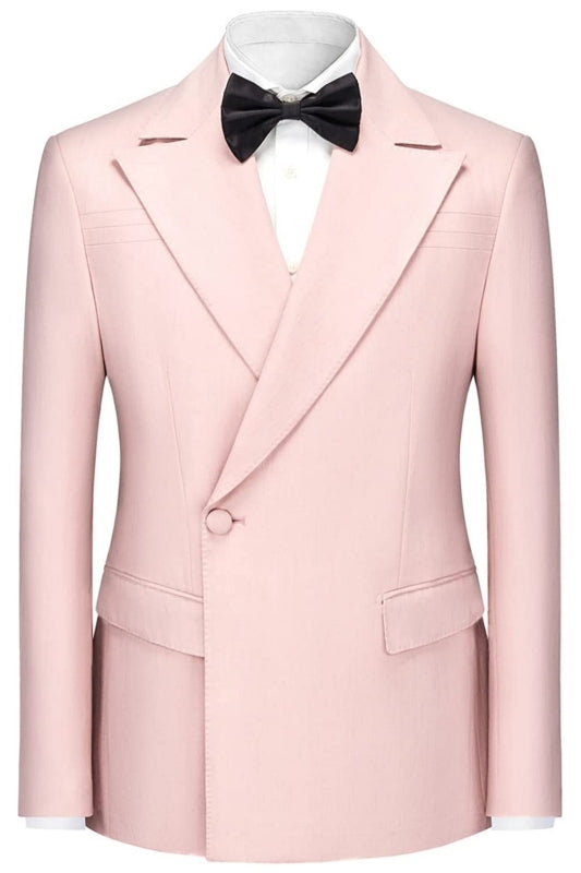 Andrew Modern Pink Peaked Lapel Prom Suits For Men