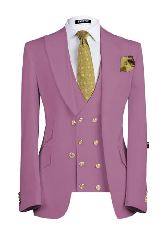 Brook Modern Wisteria Peaked Lapel Three Pieces Prom Suits For Men