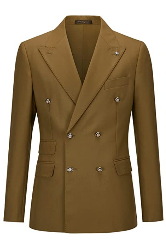 Augustine Newest Brown Double Breasted Men Suits For Prom