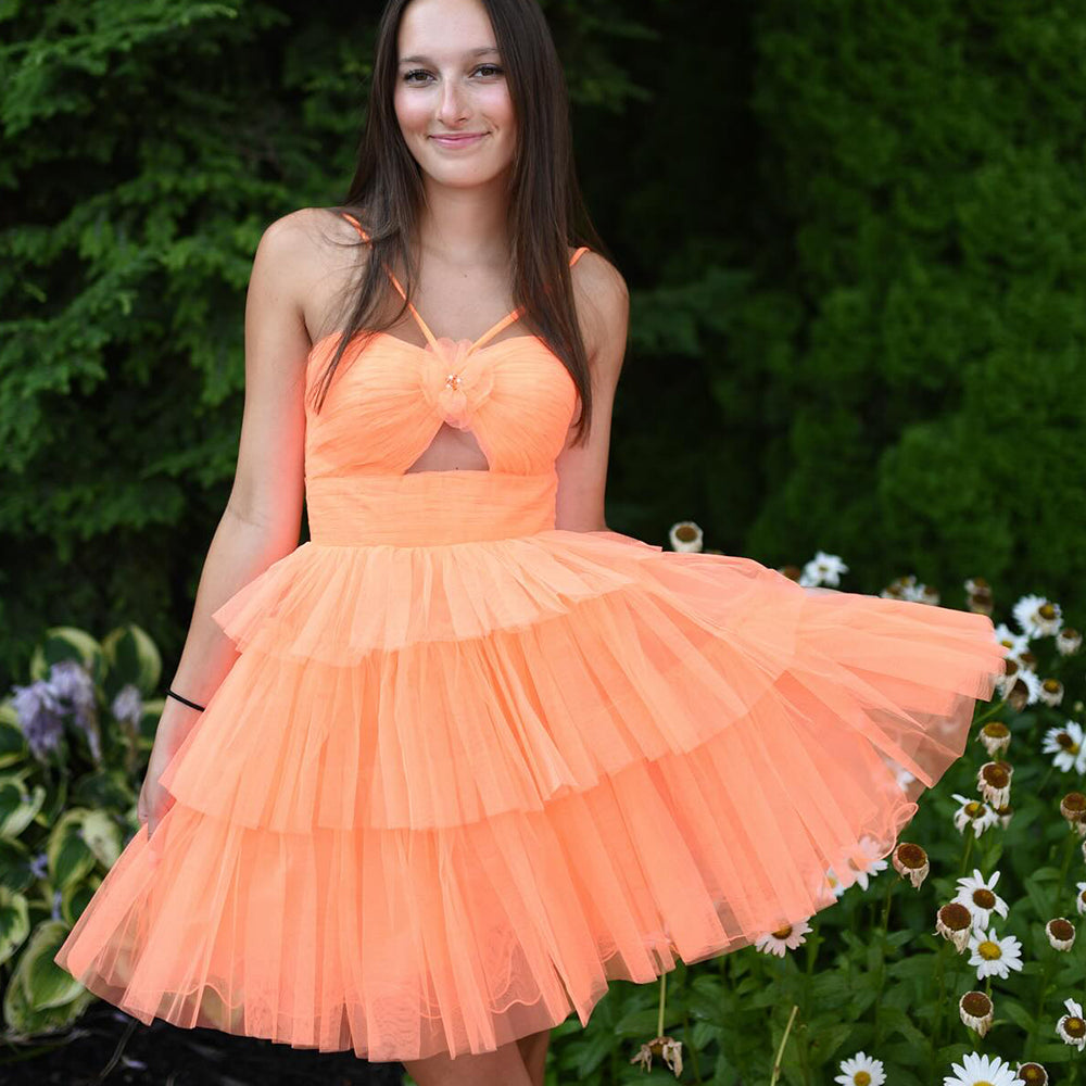 orange pink hoco dress Primavera Couture Beaded HoCo Dress 4462 Coral / 4