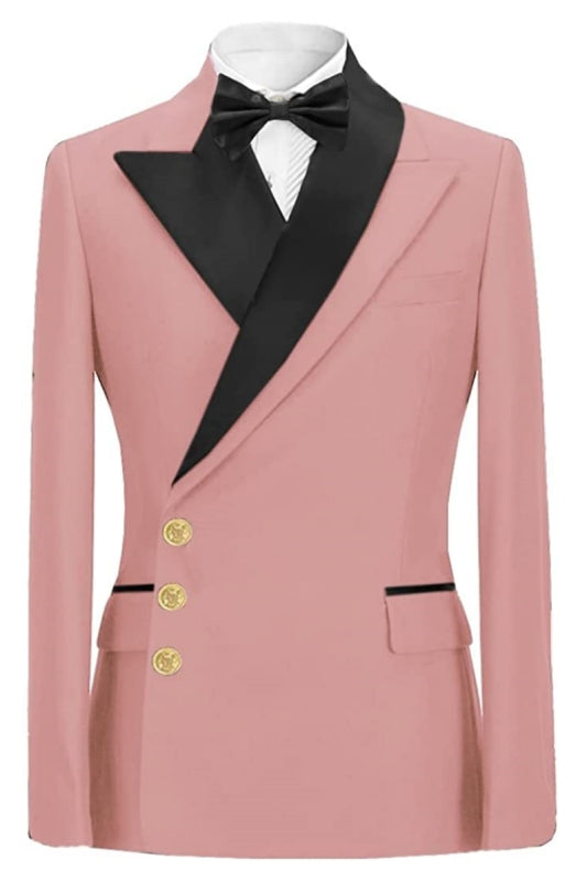 Americo Glamorous Pink Peaked Lapel Prom Suits For Men