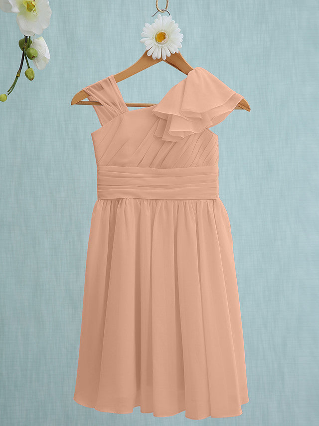 Pink Short Sheath Straps Flower Girl Dresses Chiffon Junior Bridesmaid BIZTUNNEL Pink Short Sheath Straps Flower Girl Dresses Chiffon Junior Bridesmaid BIZTUNNEL