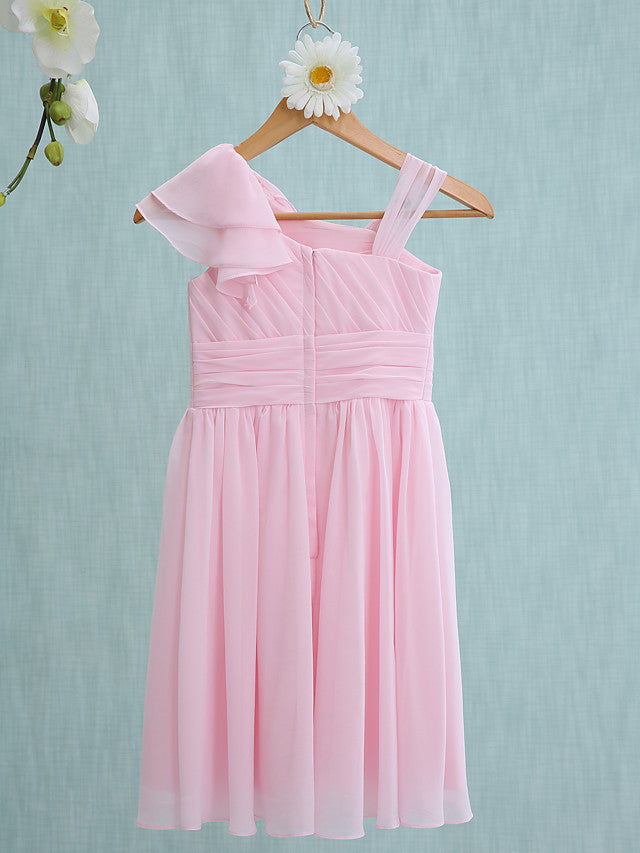 Pink Short Sheath Straps Flower Girl Dresses Chiffon Junior Bridesmaid BIZTUNNEL Pink Short Sheath Straps Flower Girl Dresses Chiffon Junior Bridesmaid BIZTUNNEL