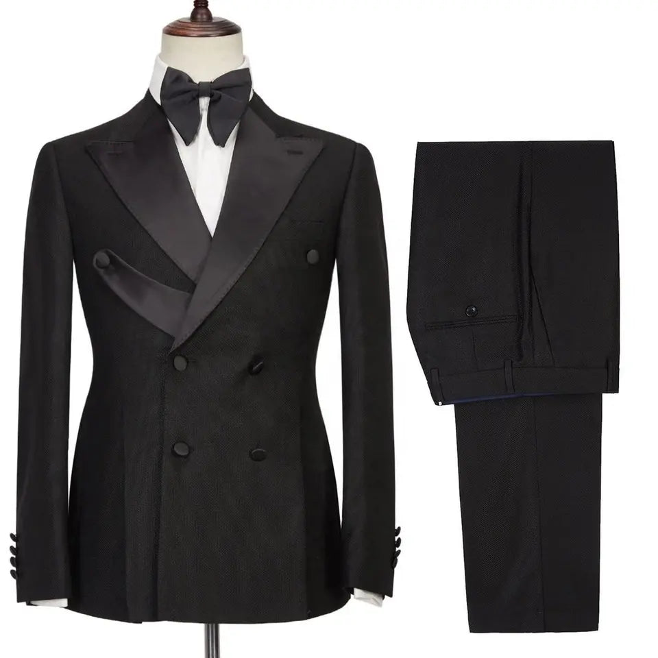 
                  
                    Rex Formal Black Peaked Lapel Double Breasted Prom Suits
                  
                