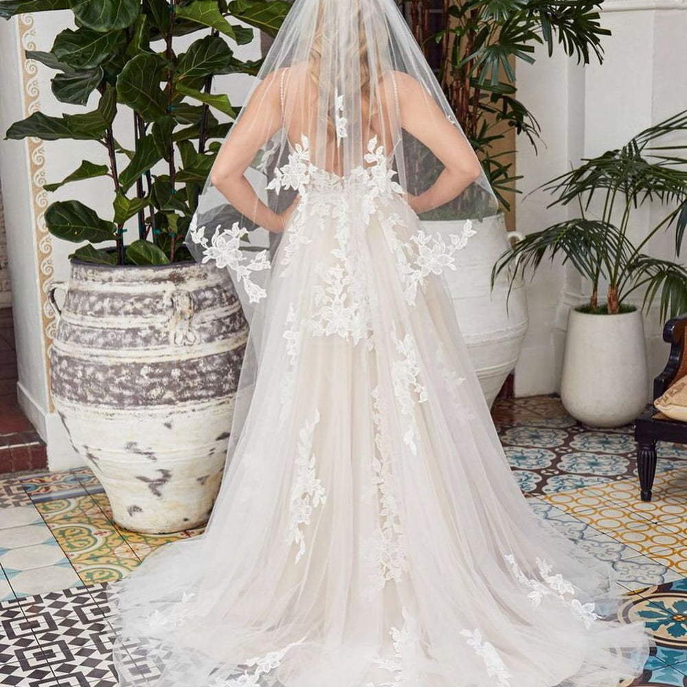 strapless open back dress Long Sleeve Sheath Backless Wedding Dress 2 US / Off White main image 0