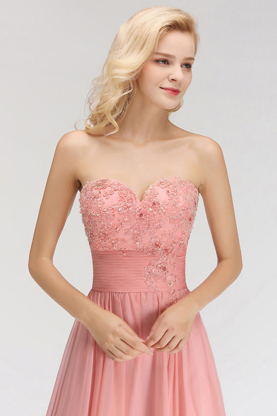 Load image into Gallery viewer, Sexy Long A-Line Sweetheart Appliques Lace Bridesmaid Dress-BIZTUNNEL
