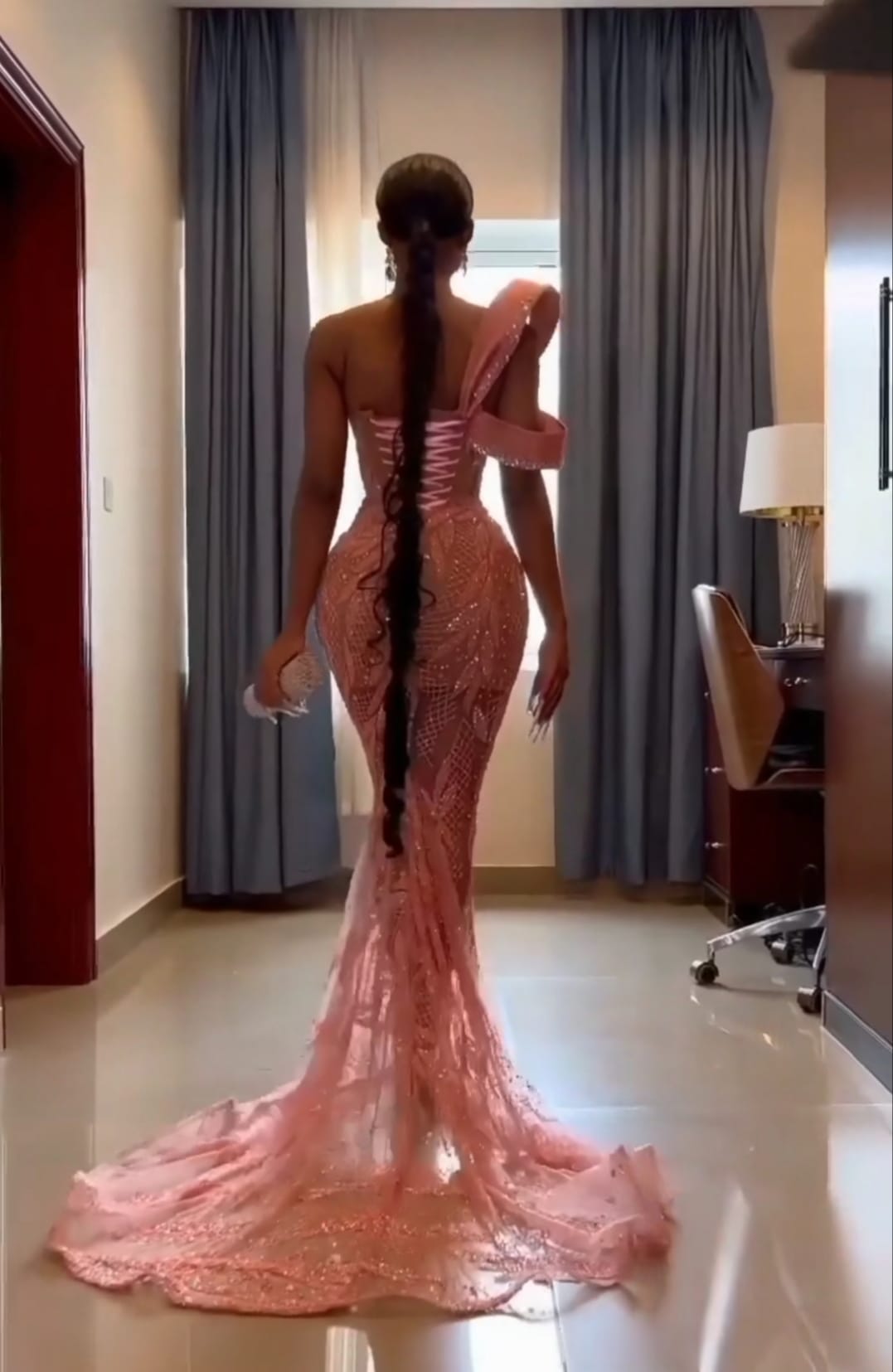 Sexy Long Mermaid One Shoulder Sequin Sparkle Prom Dress-BIZTUNNEL