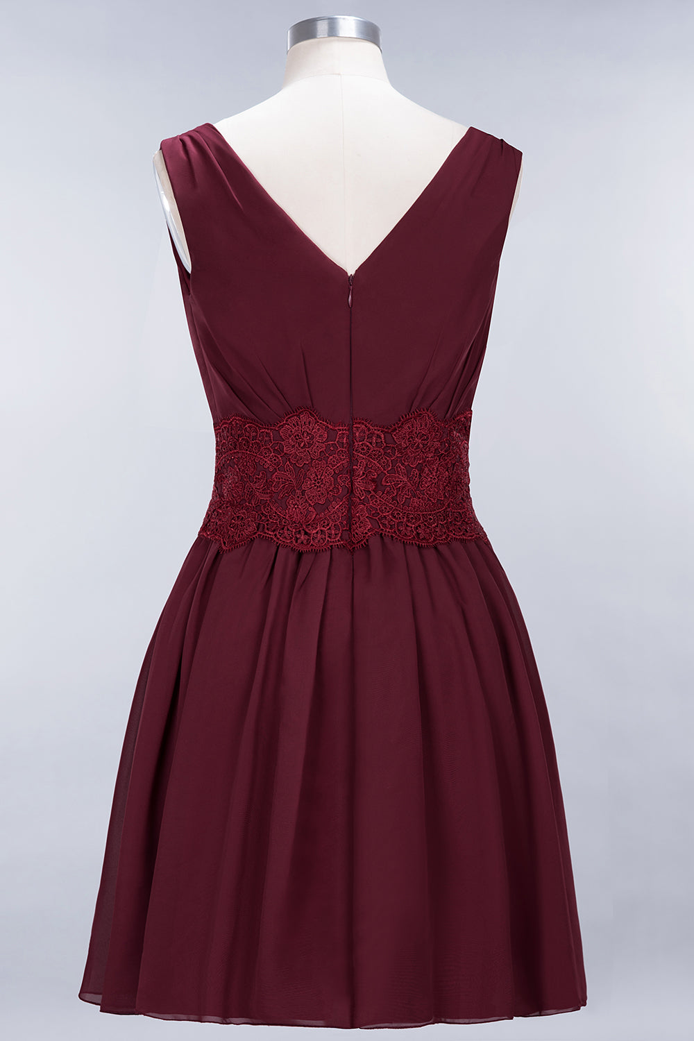 Short A-Line Chiffon Lace V-Neck Bridesmaid Dresses Short A-Line Chiffon Lace V-Neck Bridesmaid Dresses