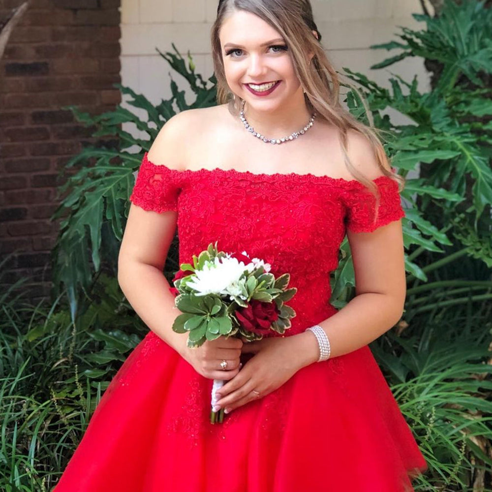 red dress prom short A Line V Neck Backless Lace Dresses, Short Red Backless jbydress Provide us with photos of the dress Eva Fashion Short Homecoming Halter