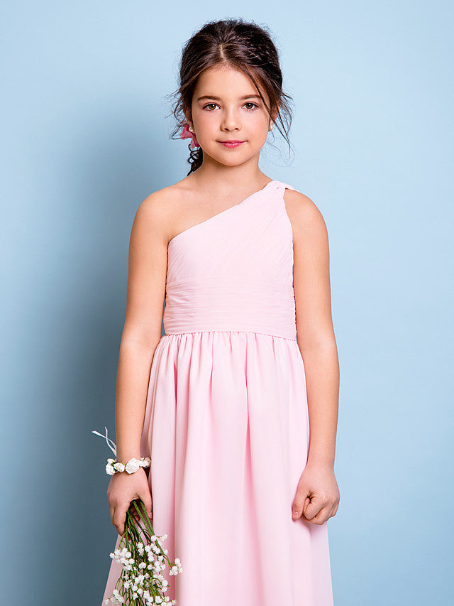 Short A-Line One Shoulder Flower Girl Dresses Chiffon Junior Bridesmaid Dress Short A-Line One Shoulder Flower Girl Dresses Chiffon Junior Bridesmaid Dress