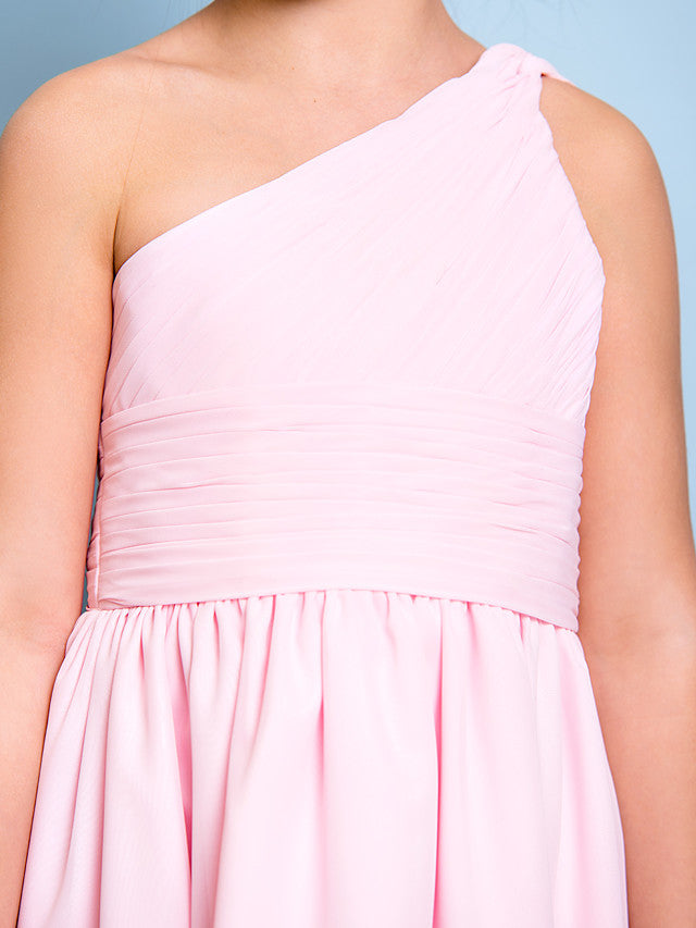 short chiffon junior bridesmaid dresses WEDTREND Women Apricot Short Junior Bridesmaid Dress with Ruffles A Line Cold Shoulder Chiffon Wedding Guest Dress, Chiffon color / J8