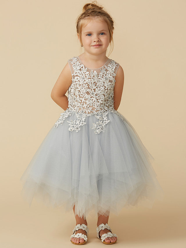 Princess Formal Pageant Gowns Tulle Flower Girl Dress