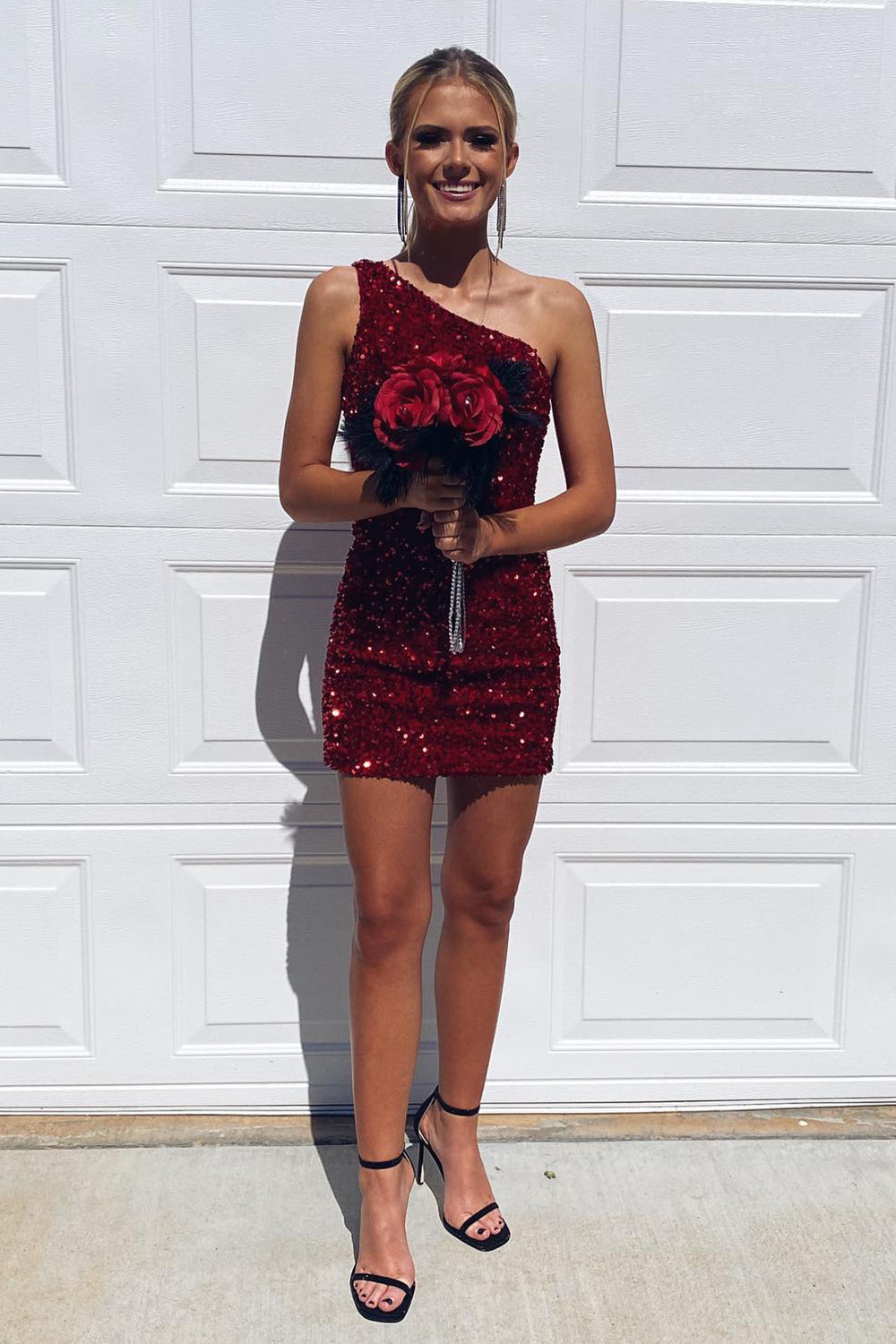 sparkly burgundy dress short self-portrait - Burgundy Sequin Mini Dress