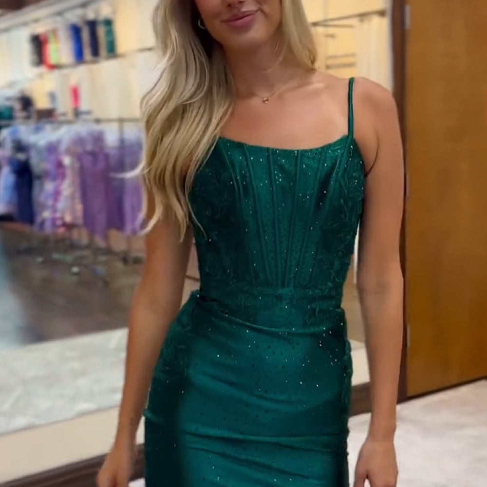 Sparkly Dark Green Bodycon Corset Tight Short Homecoming Dress – BIZTUNNEL