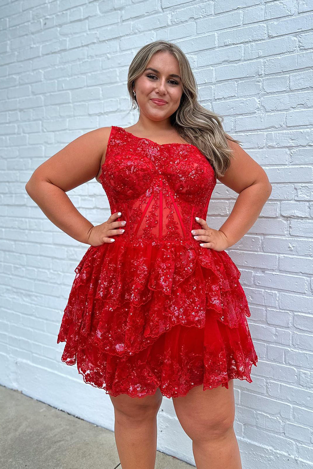 size 15 homecoming dresses Stacees Fitted Fuchsia Sequin-Print Homecoming Dress with Glitter