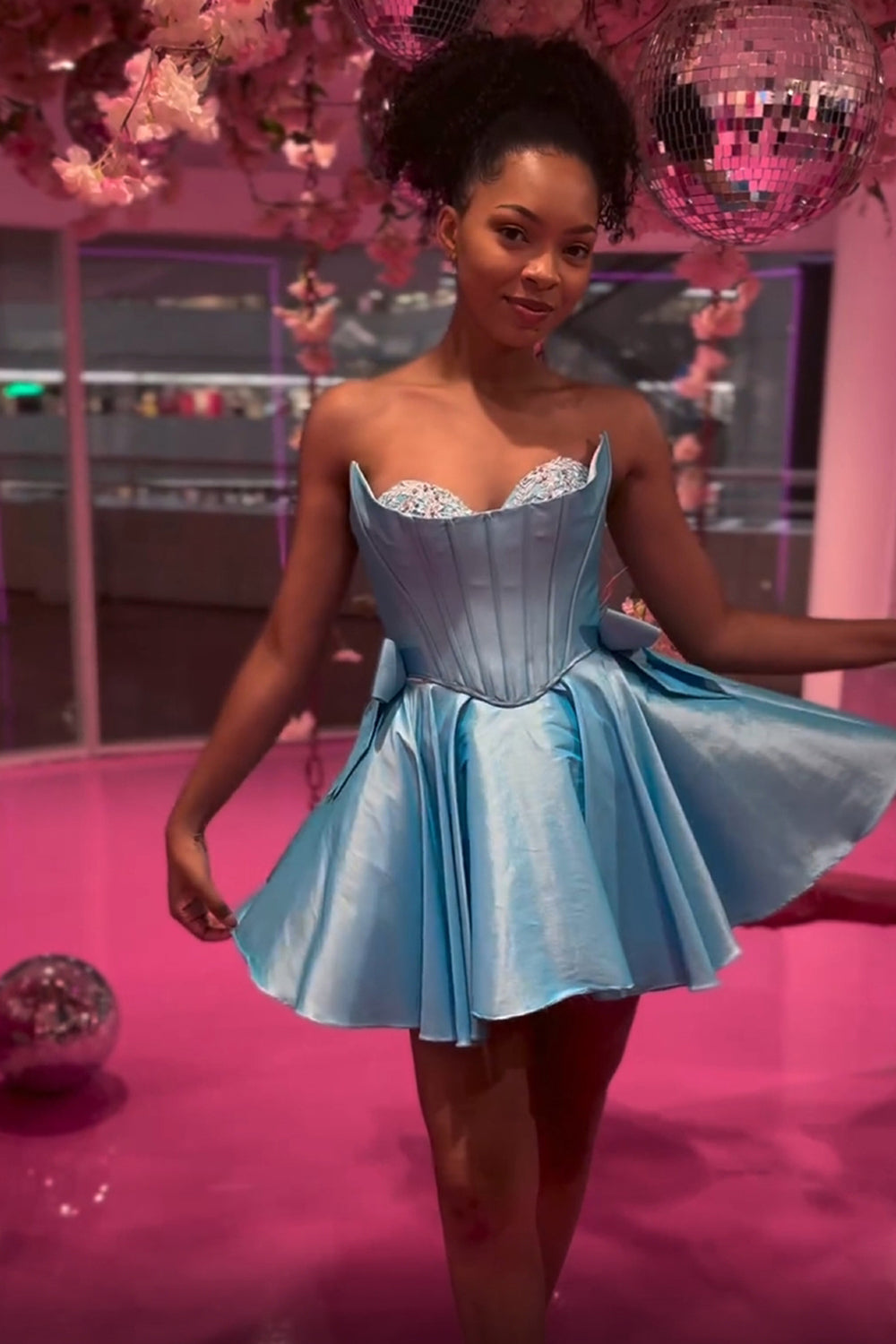 Sparkly Pink Corset Sweetheart A Line Short Homecoming Dress Sparkly Pink Corset Sweetheart A Line Short Homecoming Dress