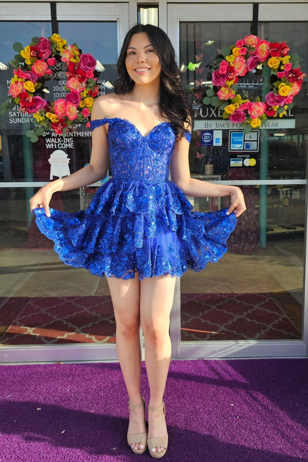 red carpet homecoming dress Rachel Allan 40694 Beaded Plunging Sweetheart Homecoming Dress Black GUNMETAL / 10