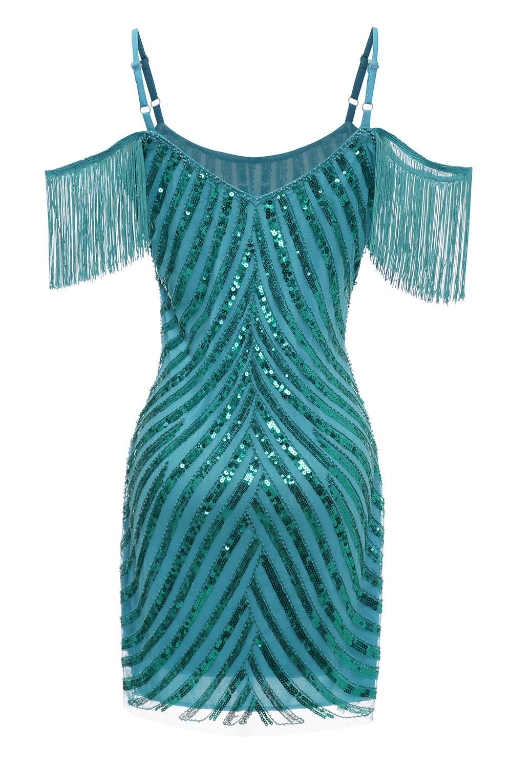 Sparkly Turquoise Tight Sequins Short Homecoming Dress with Fringes Sparkly Turquoise Tight Sequins Short Homecoming Dress with Fringes