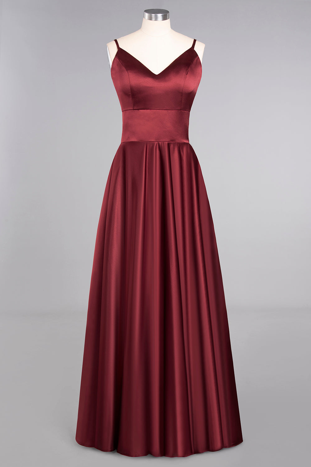 Stunning Long A-Line V-Neck Spaghetti Straps Satin Bridesmaid Dress Stunning Long A-Line V-Neck Spaghetti Straps Satin Bridesmaid Dress