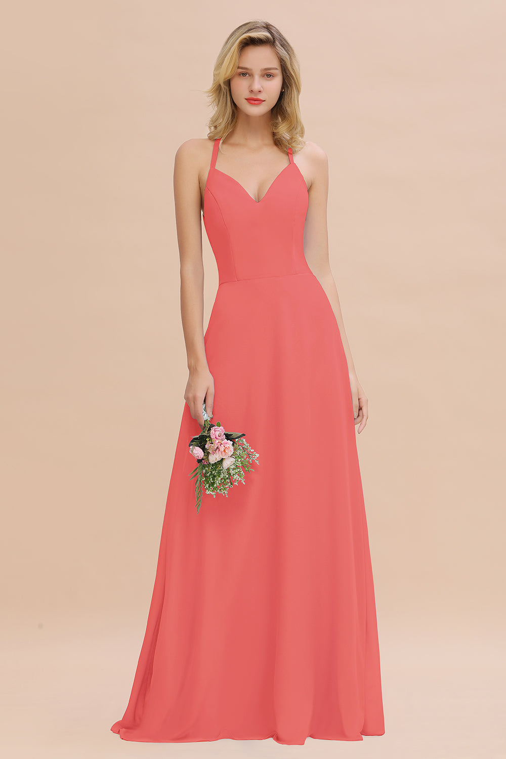 Velvet Sapghetti Straps Mermaid Sleeveless Long Bridesmaid Dress, FC6639