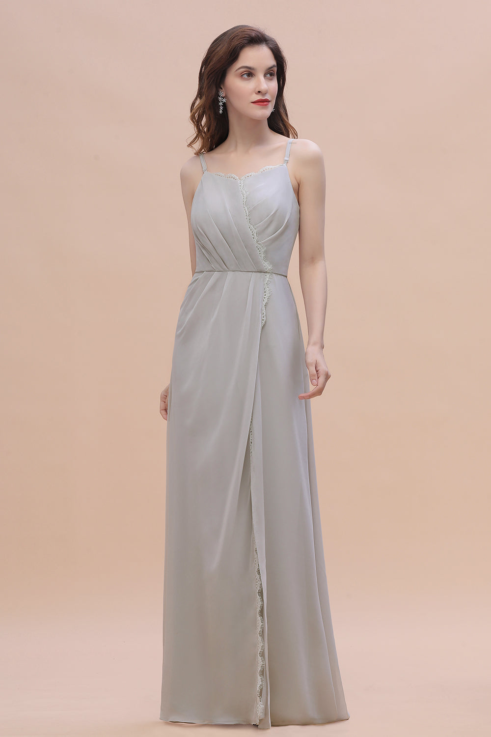 Stylish Long A-Line Chiffon Bridesmaid Dress with Slit Stylish Long A-Line Chiffon Bridesmaid Dress with Slit