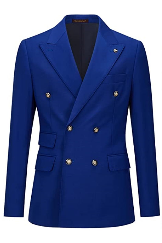 Baird Stylish Royal Blue Double Breasted Peaked Lapel Prom Suits