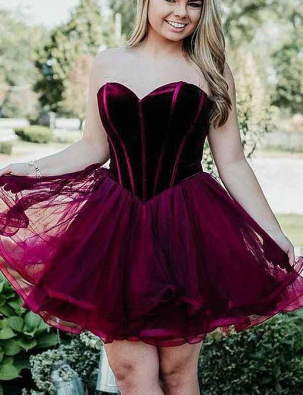 Stylish Short A-Line Sweetheart Lace-up Tulle Prom Dress – BIZTUNNEL