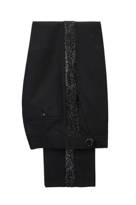 
                  
                    Tab Fashion Black Sequins Shawl Lapel Three Pieces Wedding Suits
                  
                