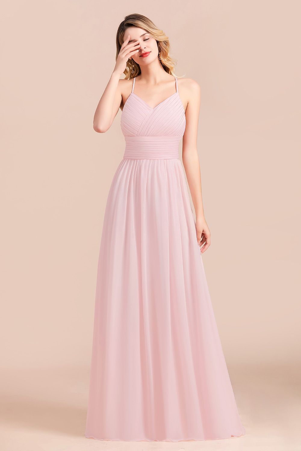 Vintage A-Line V-Neck Spaghetti Straps Chiffon Bridesmaid Dress Long Evening Dress Vintage A-Line V-Neck Spaghetti Straps Chiffon Bridesmaid Dress Long Evening Dress