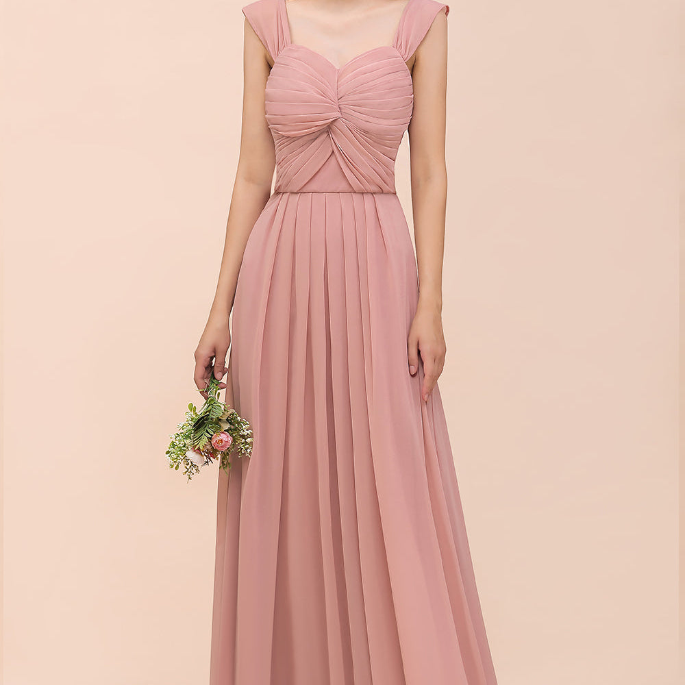 Vintage Mauve A-line Chiffon Sweetheart Long Bridesmaid Dress Vintage Mauve A-line Chiffon Sweetheart Long Bridesmaid Dress