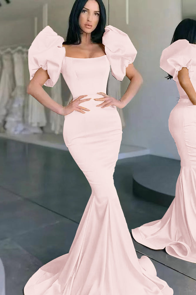 
                  
                    Yellow Square-Neck Bubble Sleeve Mermaid Long Prom Dress
                  
                