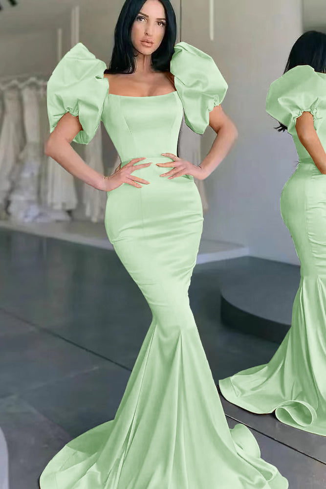 
                  
                    Yellow Square-Neck Bubble Sleeve Mermaid Long Prom Dress
                  
                