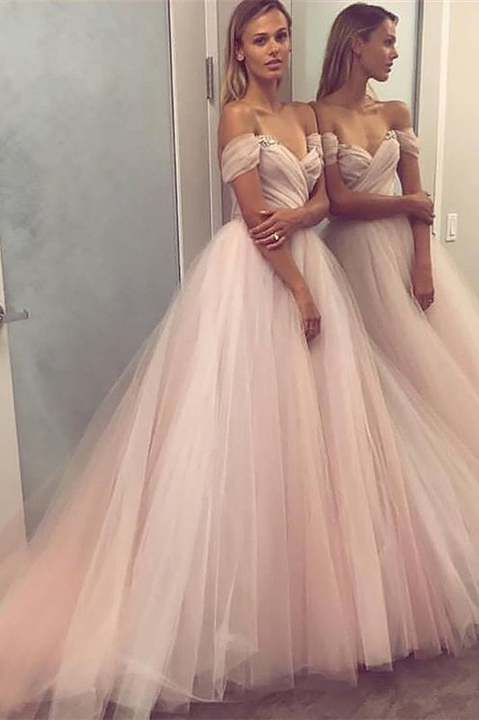 Tulle Enchantment Off-the-Shoulder Prom Gown