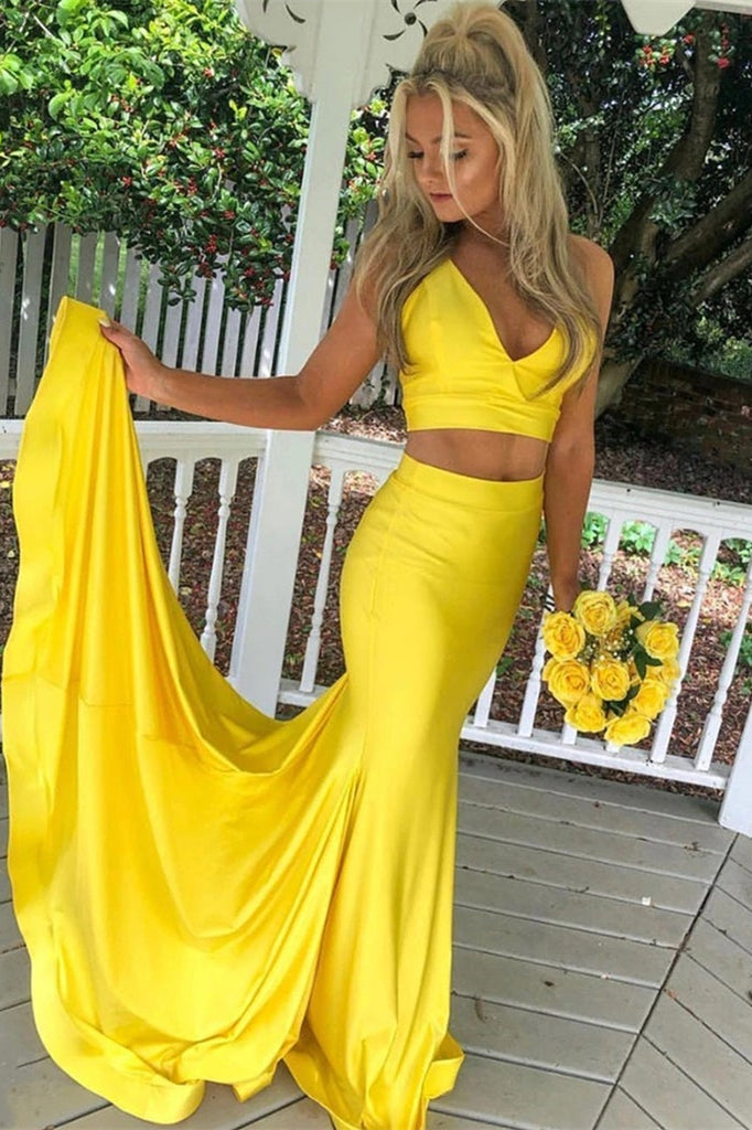 Yellow Mermaid Prom Dress
